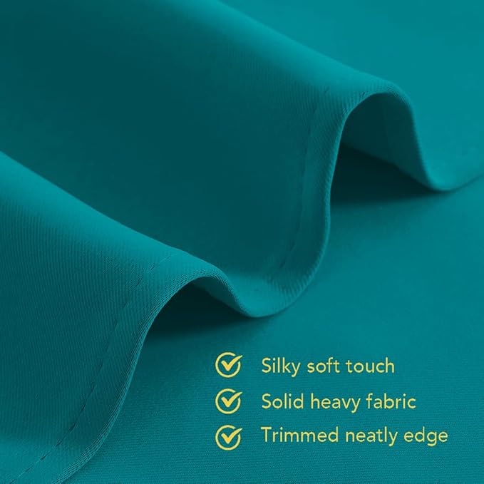 NICETOWN Room Darkening Curtains 40 inch Length 2 Panels, Peacock Teal, W34, Thermal Insulated Grommet Blackout Curtains for Modern Casual Elegant Bedroom Kids Room Theme Decoration