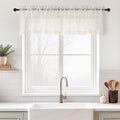 Ivory Valances for Windows 14 inch Length 2 Panels Set, Small Voile Sheer Curtains for Bathroom, Soft Fabric Lightweight Light Filtering Kitchen Curtains, Dual Rod Pocket, 2x42Wx14L Inches