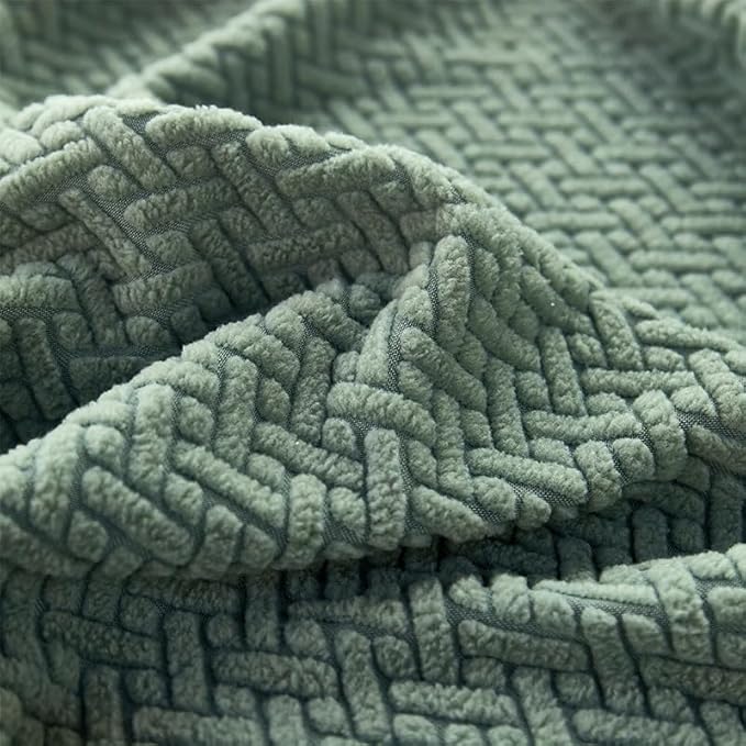 Sofa Covers Couch Covers for Sofa Pet Friendly Couch Cushion Covers Universal Sofa Covers Washable Stretch Slipcovers for Sectional Sofa (Texture Green, Pillow Cover 15 * 15inch)