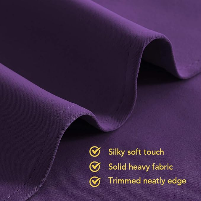 NICETOWN Blackout Curtain Panels for Bedroom, 2 Panels, Royal Purple, W42 x L40-inch, Thermal Insulated Grommet Top Blackout Draperies and Drapes for Basement