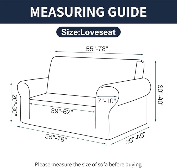 Cupuamon 2026 New Stretch Loveseat Sofa Slipcovers Couch Cover for 2 Cushion Furniture Protector Sofa Covers with Elastic Bottom Jacquard Fabric Small Checks for Pets, Kids - Golden
