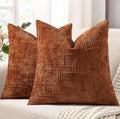 decorUhome Rust Chenille Throw Pillow Covers 20x20 Set of 2 Textured Soft Cozy Slubby Couch Pillow Covers Modern Farmhouse Boho Decorative Pillow Cases for Bed Sofa Living Room