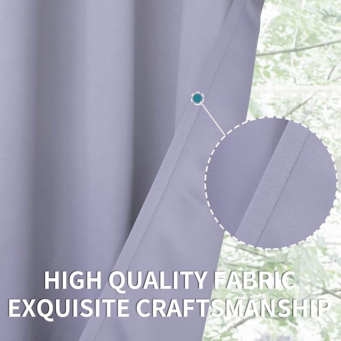 BGment Room Darkening Curtains 63 Inches Long - Grommet Thermal Insulated Drapes Window Treatment Curtains for Bedroom, 2 Panels, 42 x 63 Inch, Lavander