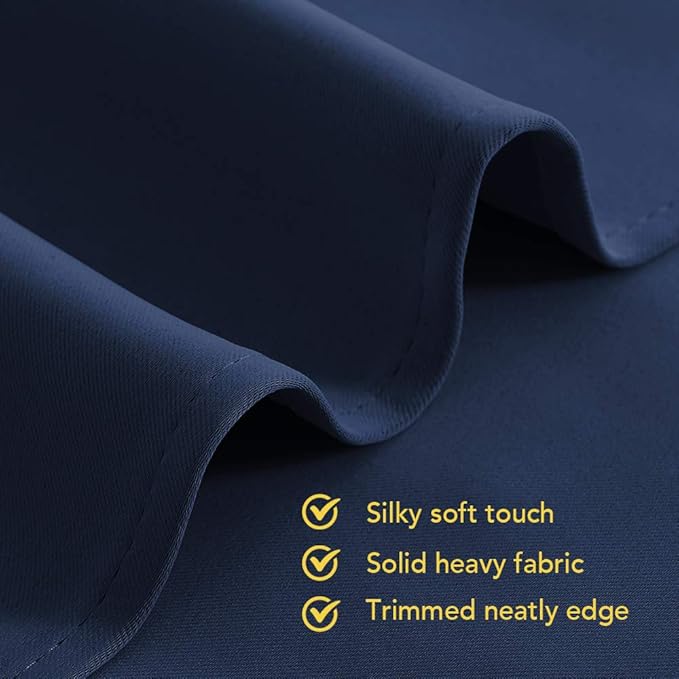 NICETOWN Blackout Draperies Curtains, Navy, 1 Pair, 42 x 60 Inch, All Season Thermal Insulated Solid Grommet Top Blackout Curtains/Drapes for Kid's Room