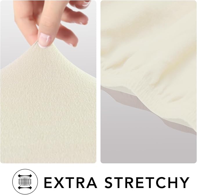 PureFit Super Stretch Sofa Slipcover – Spandex Non Slip Soft Couch Sofa Cover, Washable Furniture Protector with Non Skid Foam and Elastic Bottom for Kids, Pets (Oversized, Ivory)