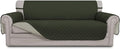 Easy-Going Reversible Oversized Couch Cover for 3 Cushion Couch Sofa Cover for Dogs Water Resistant Furniture Protector Cover with Foam Sticks for Pet (Oversized Sofa, Army Green/Beige)