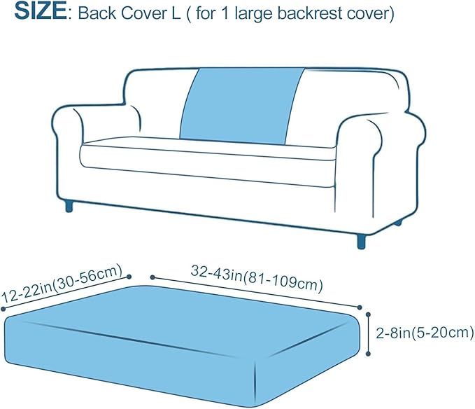 Smiry Printed Couch Cushion Covers, Stretch Soft Couch Covers for Sofa, Washable Non-Slip Sofa Slipcover Furniture Protector for Indoor and Outdoor (Backrest L, Green)