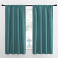 NICETOWN Window Curtains for Bedroom, Sea Teal, 2 Panels, W42 x L48 -Inch, Home Decoration Thermal Insulated Rod Pocket Blackout Blinds & Drapes for Small Windows