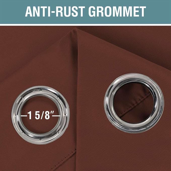 H.VERSAILTEX Blackout Curtain for Living Room Thermal Insulated Window Treatment Curtain Extra Long 84 inch Length Energy Saving Solid Grommet Top Blackout Drape, One Panel, Rust, 52" W x 84" L