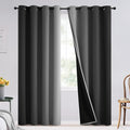 SimpleHome Black and Greyish White Blackout Curtains for Bedroom 96 Inches Long, Room Darkening Grommet Curtains for Living Room,Thermal Insulated Ombre Drapes,2 Panels, 52x96 inches Length