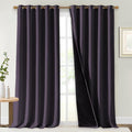 NICETOWN Full Shading Curtains for Windows, Greyish Purple, Pack of 2, 70 inches W x 95 inches L, Super Heavy-Duty Black Lined Blackout Curtains for Bedroom, Privacy Assured Window Treatment
