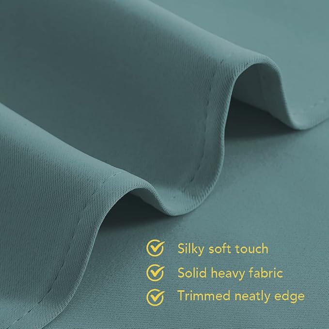 NICETOWN Modern Blackout Curtains Noise Reducing, Greyish Blue, 2 Panels, W42 x L80 -Inch, Thermal Insulated and Privacy Room Darkening Drape Panels for Boy's Guest Room Door Window