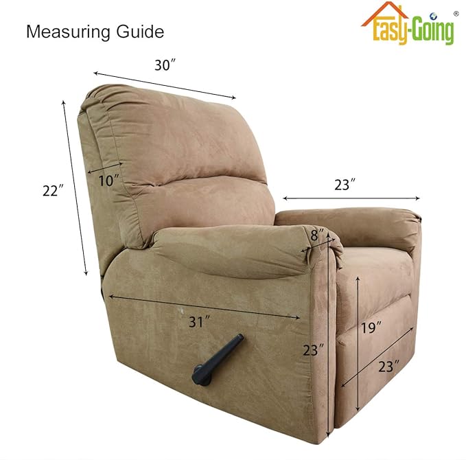 Easy-Going Recliner Chair Slipcover Reversible Sofa Cover Water Resistant Couch Cover Furniture Protector with Elastic Straps for Pets Dog (Recliner 22 inch, Brown/Brown)