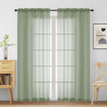 Sage Green Sheer Curtains for Window 72 inches Long 2 Panels Set, Soft Airy Modern Light Filtering Sheer Curtains for Living Room Bedroom, Dual Rod Pocket Solid Window Drapes, 2x42Wx72L inches