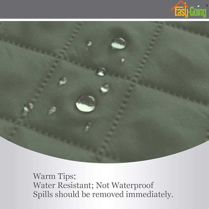 Easy-Going Reversible Oversized Couch Cover for 3 Cushion Couch Sofa Cover for Dogs Water Resistant Furniture Protector Cover with Foam Sticks for Pet (Oversized Sofa, Greyish Green/Beige)
