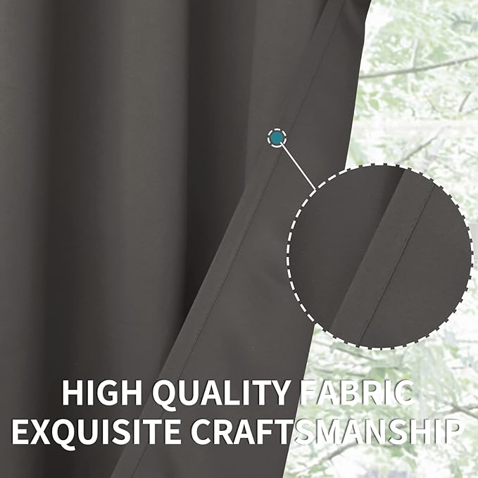 BGment Blackout Curtains for Bedroom - Grommet Thermal Insulated Room Darkening Curtains for Living Room, Set of 2 Panels (52 x 63 Inch, Grey)