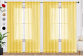 SpaceDresser Yellow Sheer Curtains 4 Panels Rod Pocket Semi-Sheer Curtain 90 Inches Long Light Filtering Voile Window Drapes for Bedroom Living Room Kitchen, Each 52W x 90L