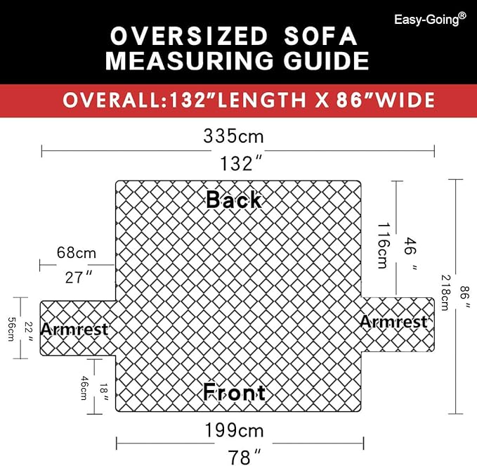 Easy-Going Reversible Oversized Couch Cover for 3 Cushion Couch Sofa Cover for Dogs Water Resistant Furniture Protector Cover with Foam Sticks for Pet (Oversized Sofa, Army Green/Beige)