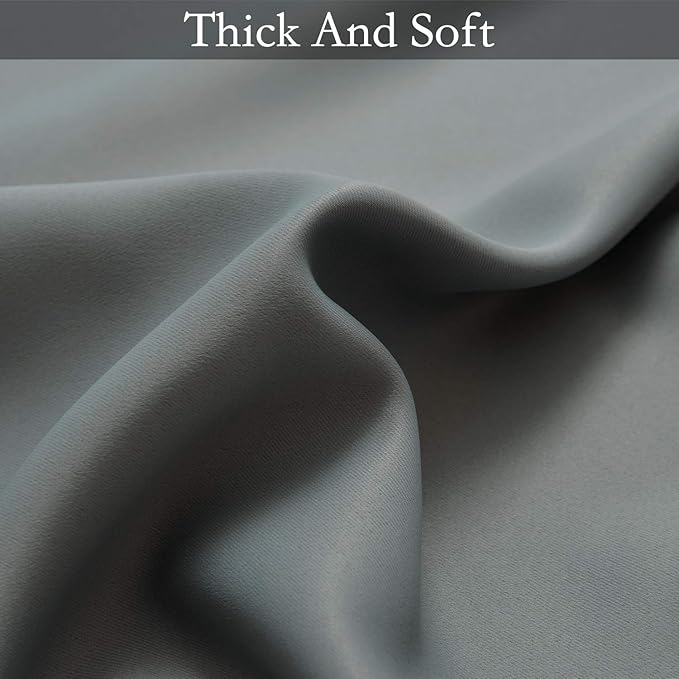SimpleHome Ombre Room Darkening Curtains 63 inch Long for Bedroom,Gradient Grey White to Gray Light Blocking Thermal Insulated Grommet Curtains Window Drapes for Living Room,2 Panels, 52x63 inches