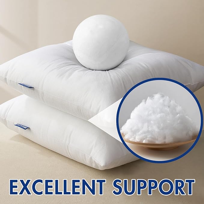 MIULEE Pillow Insert 12x12 Inch, Decorative Square Throw Pillow Inserts, Premium Fluffy Pillow Forms Sham Stuffer for Sofa Couch Living Room