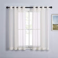 NICETOWN Voile Sheer Texture Beige Window Curtains 45 inch Length, Grommet Chic Elegant Sheer Curtain Drapes Light Filtering for Basement/Kitchen, W54 x L45, 1 Pair
