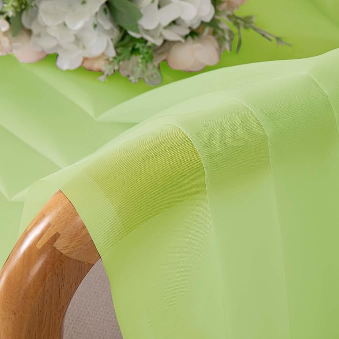 OWENIE Lime Sheer Curtains 84 Inches Long for 2 Panels Set, Solid Light Filtering Voile Sheer Curtains for Living Room Bedroom, Modern Rod Pocket Lime Curtain, 2 Pcs Total 84 Width 84 Long