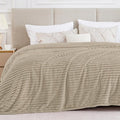 BEDELITE King Size Blanket for Bed, 300GSM Soft & Warm Fleece Blanket, Decorative and Giftable Striped Linen Blankets for Women, Men, 108"x90"