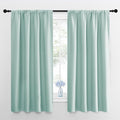 NICETOWN Kitchen Curtains, Short Blackout Curtains & Drapes, Aqua Blue, 34" Wide by 54" Long, 2 PCs, Thermal Insulated Blackout Curtain Panels for Kids Room, Play Room