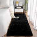 Chicrug Soft Runner Rugs for Bedroom Living Room Plush Fluffy Rug 2x5 Feet, Shag Furry Area Rug Carpet Non Shedding for Nursery Children Kids Girls Room Home Decorative, Black