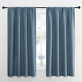 NICETOWN Kitchen Curtains, Short Blackout Curtains & Drapes, Smoky Blue, 42" Wide by 54" Long, 2 PCs, Thermal Insulated Blackout Curtain Panels for Kids Room, Play Room