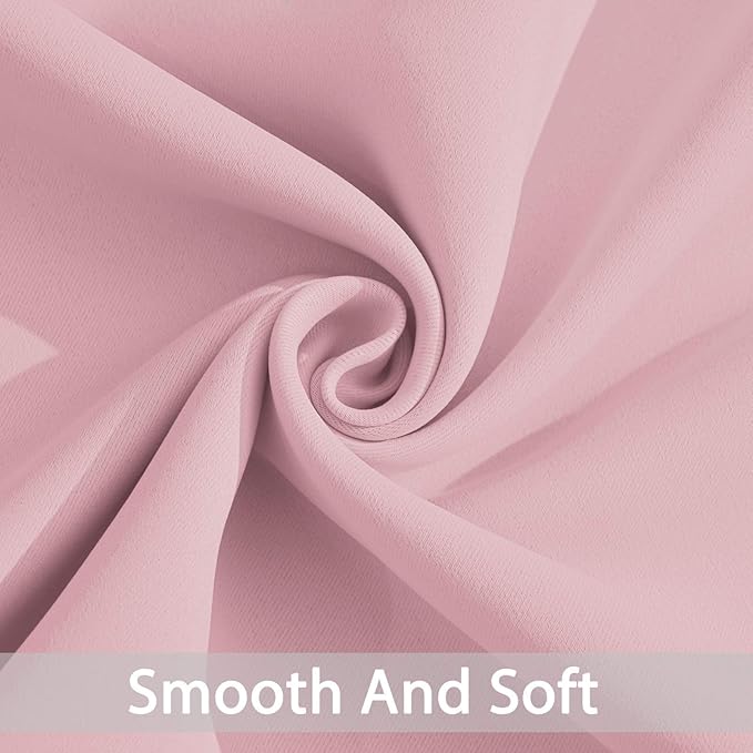 Yakamok Pink Curtains Room Darkening Thermal Insulated with Grommet Window Curtain for Bedroom, 38Wx72L inch, 2 Panels