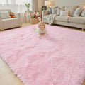Rugs for Living Room 6x9, Alfombras para Salas Fluffy Shag Large Fuzzy Plush Soft Area Rug, Shaggy Carpets for Bedroom, Kids Boys Girls Home Decor Aesthetic(6 x 9, Pink)