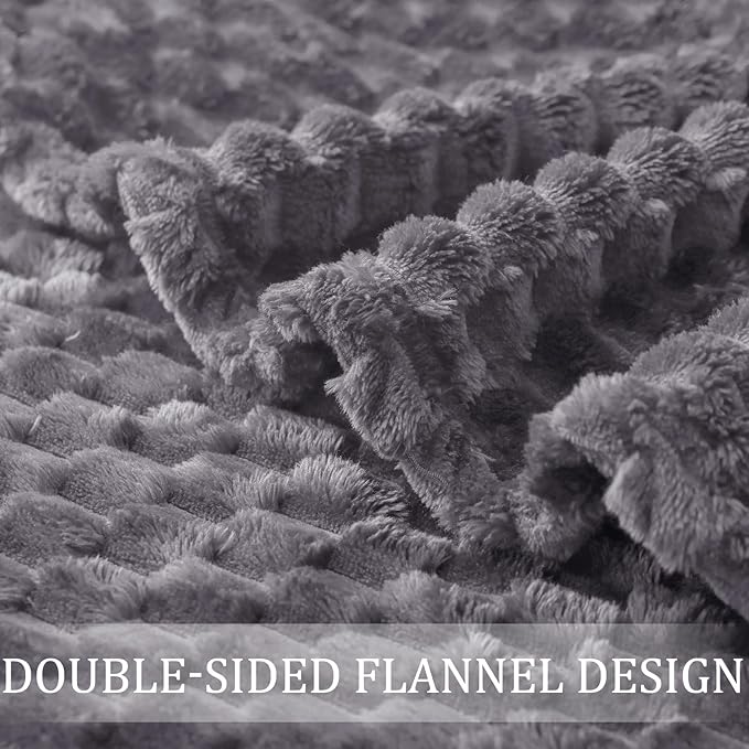Exclusivo Mezcla Fleece Twin Blanket for Bed, Extra Large Fuzzy Dark Grey Bed Blankets, Soft Cozy Plush Sofa Throws for All Seasons, 60x80 Inches