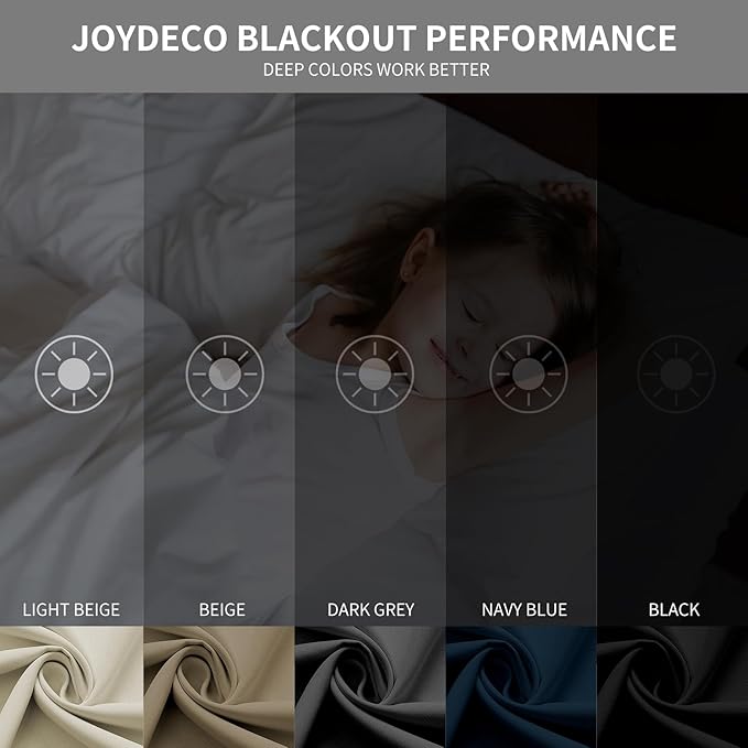 Joydeco 120 inches Long Blackout Curtains 2 Panels Set, Thermal Insulated Length Curtains & Drapes 2 Burg for Living Room Bedroom Window(Dark Grey, W52 x L120 Inch)