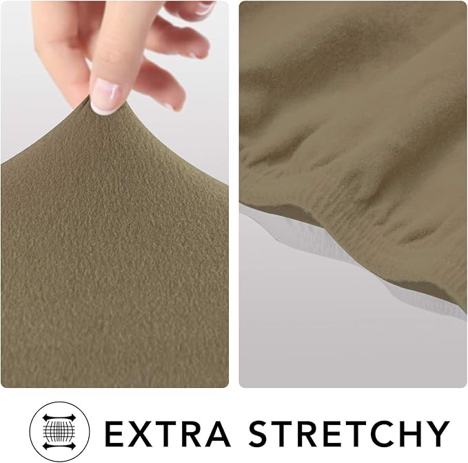 PureFit Super Stretch Sofa Slipcover – Spandex Non Slip Soft Couch Sofa Cover, Washable Furniture Protector with Non Skid Foam and Elastic Bottom for Kids, Pets （Loveseat, Tan）