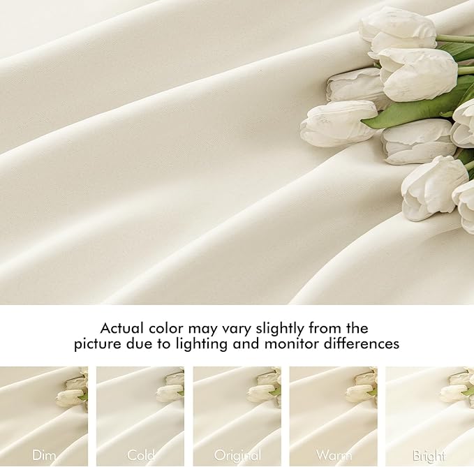 MIULEE Birch Back Tab Blackout Curtains 90 Inches Long 2 Panels Set for Living Room Bedroom Privacy, Rod Pocket/Pinch Pleat Thermal Insulated Room Darkening Pleated Light Blocking Drapes