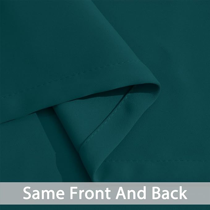 Yakamok Blackout Curtains for Bedroom 2 Panels Set 72 Inch Length Thermal Insulated Room Darkening Dark Black Out Drapery Grommet Window Treatments Drapes for Living Room, 38x72, Dark Teal