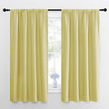 NICETOWN Kitchen Curtains, Short Blackout Curtains & Drapes, Paler Yellow, 34" Wide by 54" Long, 2 PCs, Thermal Insulated Blackout Curtain Panels for Kids Room, Play Room