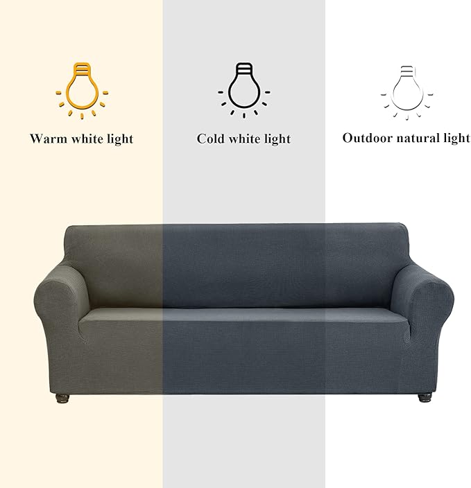 Joccun Stretch Loveseat Couch Cover Slipcover, 1-Piece Sofa Cover for 2 Cushion Couch Spandex Jacquard Washable Furniture Protector Cover for Living Room,Kids,Pets（Loveseat,Gray）