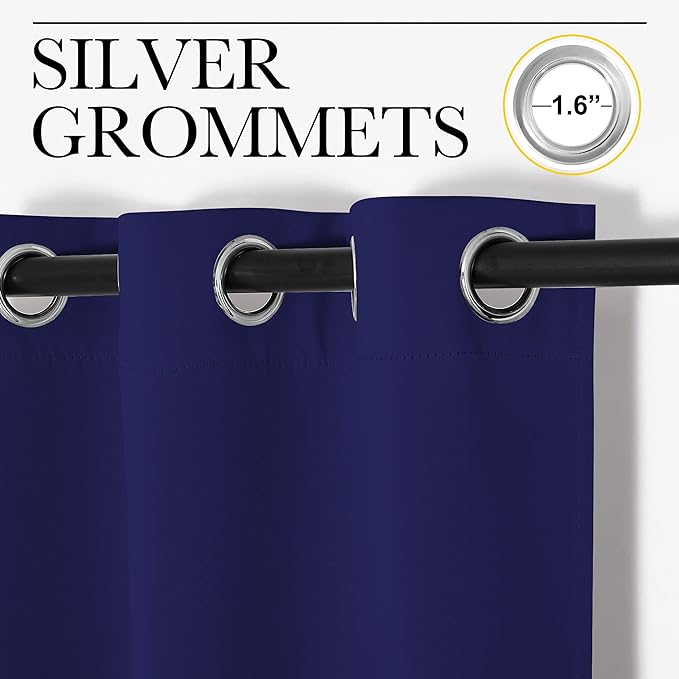 NICETOWN Navy Blue Blackout Curtains 78 inches Length for Living Room, 2 Panels, 55" Wide, Thermal Insulated Decoration Drapes for Bedroom Window