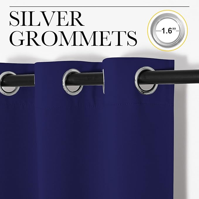 NICETOWN Navy Blue Blackout Curtains 78 inches Length for Bedroom, 2 Panels, 42" Wide, Thermal Insulated Decoration Drapes for Office Window