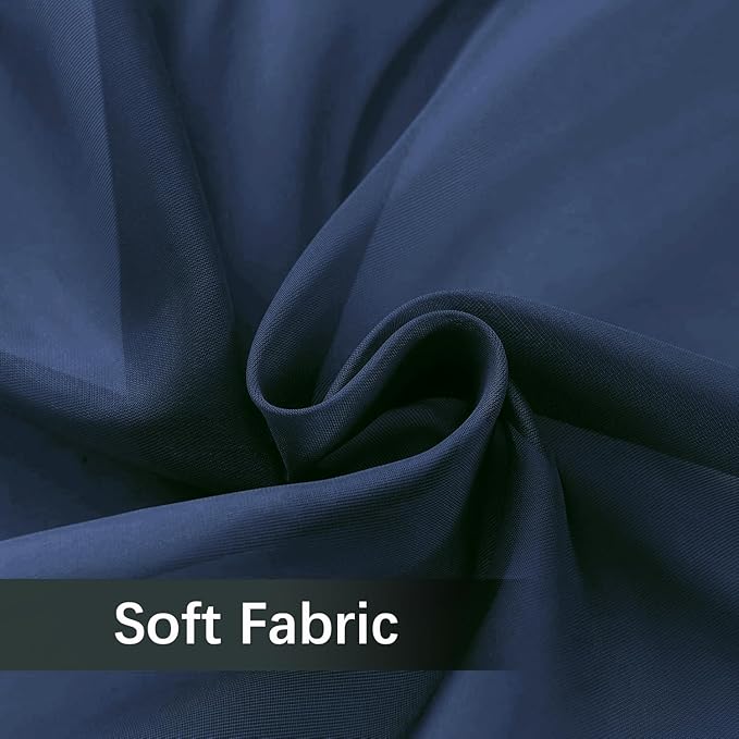 SpaceDresser Sheer Voile Window Treatment Rod Pocket Curtain Panels for Kitchen Bedroom Living Room Drapes Sunlight Filtering Privacy Semi Home Decor Assorted Colors Sizes (Navy, 52 W x 54 L)
