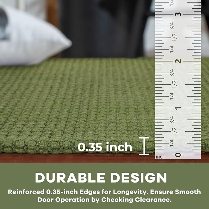 KOZYFLY Runners for Hallways 2x5 ft Washable Kitchen Runner Non Slip Rubber Backed Hall Runners Cotton Entryway Runner Rugs Floor Carpet for Indoor Backdoor Bedroom Kitchen, Bright Green/Earthy Green