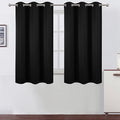 LEMOMO Black Blackout Curtains/38 x 54 Inch/Set of Two Panels Grommet Living Room Curtains