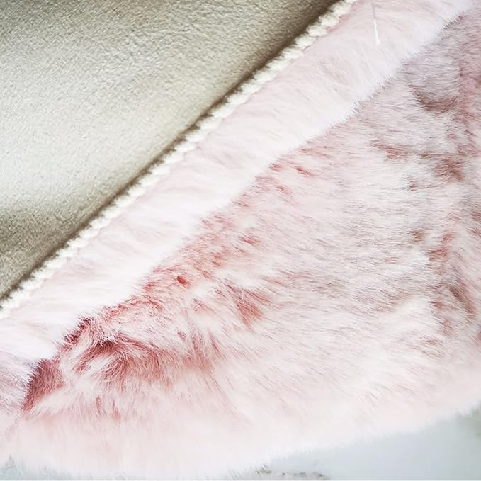 Ghouse Soft Faux Sheepskin Fur Rug 4x6 Pink Fluffy Plush Shag Bedside Rug Nursery Rugs Carpet Area Rug for Living Room Bedroom Playing Room Decor