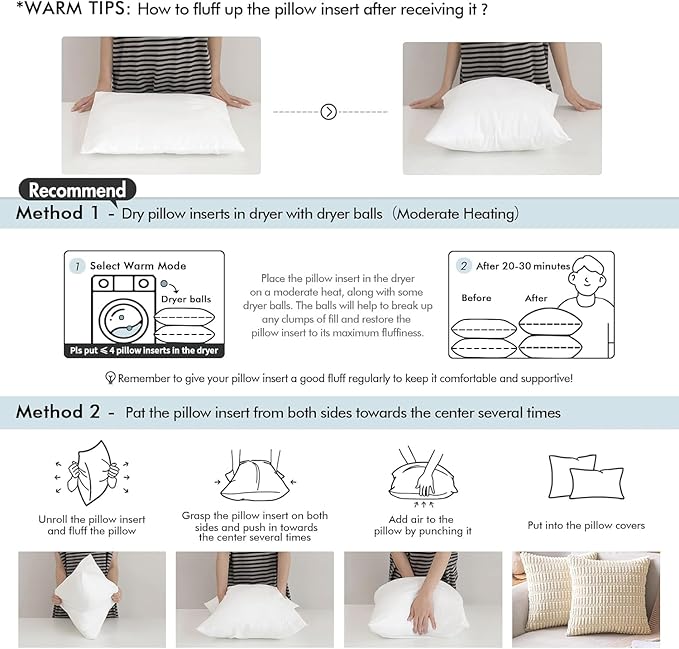 MIULEE Throw Pillow Insert Premium Pillow Stuffer Sham Rectangle for Decorative Cushion Bed Couch Sofa 13x21 Inch