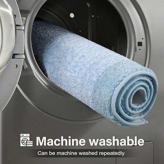 48x32 Large Bathroom Rugs Washable Non Slip, Light Blue Bath Mat for Bathroom Floor Tub, Soft Absorbent Quick Dry Mats for Shower, Bathtub,Home Decor