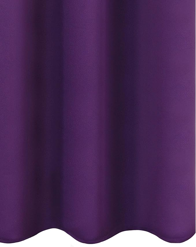 LEMOMO Purple Blackout Curtains 34 x 63 Inch Length/Set of 2 Curtain Panels/Thermal Insulated Room Darkening Blackout Curtains for Bedroom