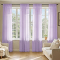 MIULEE Light Purple Sheer Curtains 90 Inches Long, 4 Panels Set, Lavender Light Filtering Rod Pocket Voile Drapes for Living Room and Bedroom, Airy Soft Fabric Window Treatments, 42 x 90 Inches