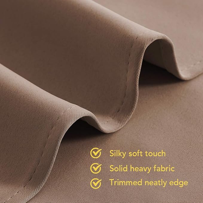 NICETOWN Window Draperies Blackout Curtain Panels, 1 Pair, 42 by 80 inches, Cappuccino, Window Treatment Thermal Insulated Solid Grommet Blackout Drapes for Bedroom